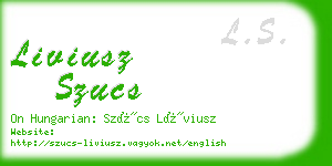 liviusz szucs business card
